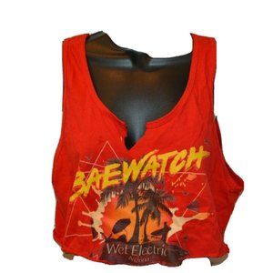BAEWATCH Red Wet Electric Music Festival Arizona Tank Top Cutoff Crop Shirt